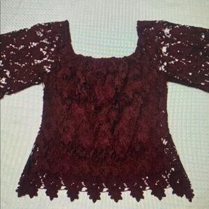 Elegant Lace Burgundy Top